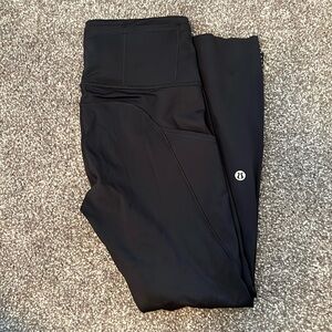 Lululemon fast and free crop leggings black size 4 EUC